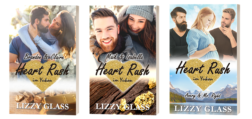 romantischer Roman Heart Rush im Yukon 1: Brandon und Claire / Maik und Isabella / Avery und Mr. Right - Yukon-Love-Reihe in Kanada von Lizzy Glass